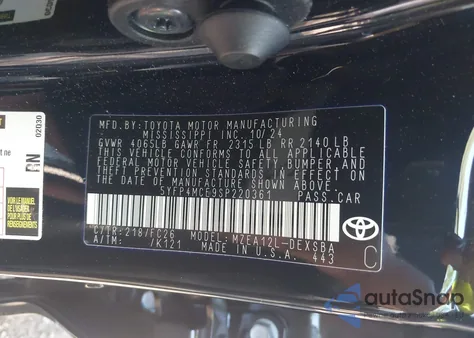 2025 Toyota Corolla Se from USA, damaged, VIN 5YFP4MCE9SP220361